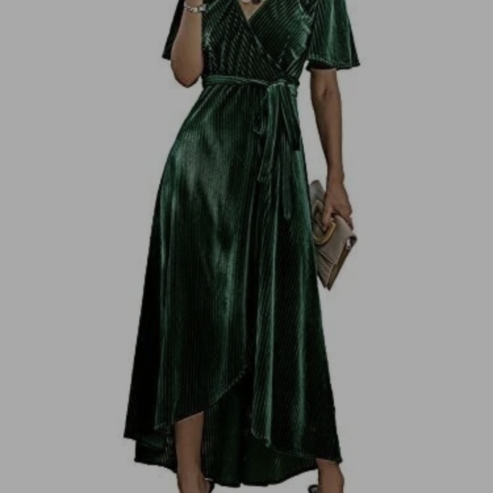 Simple Emerald High Low Dress